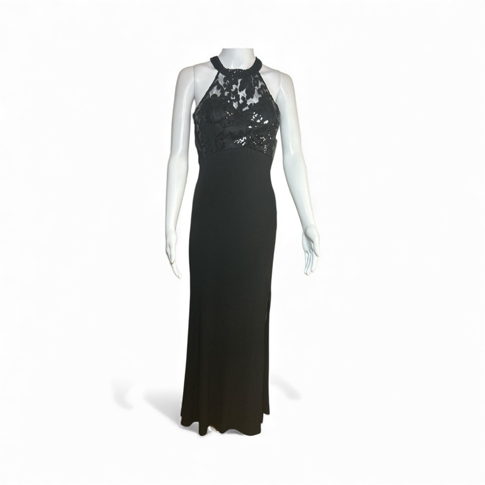 Sequin Hearts Black Evening Gown